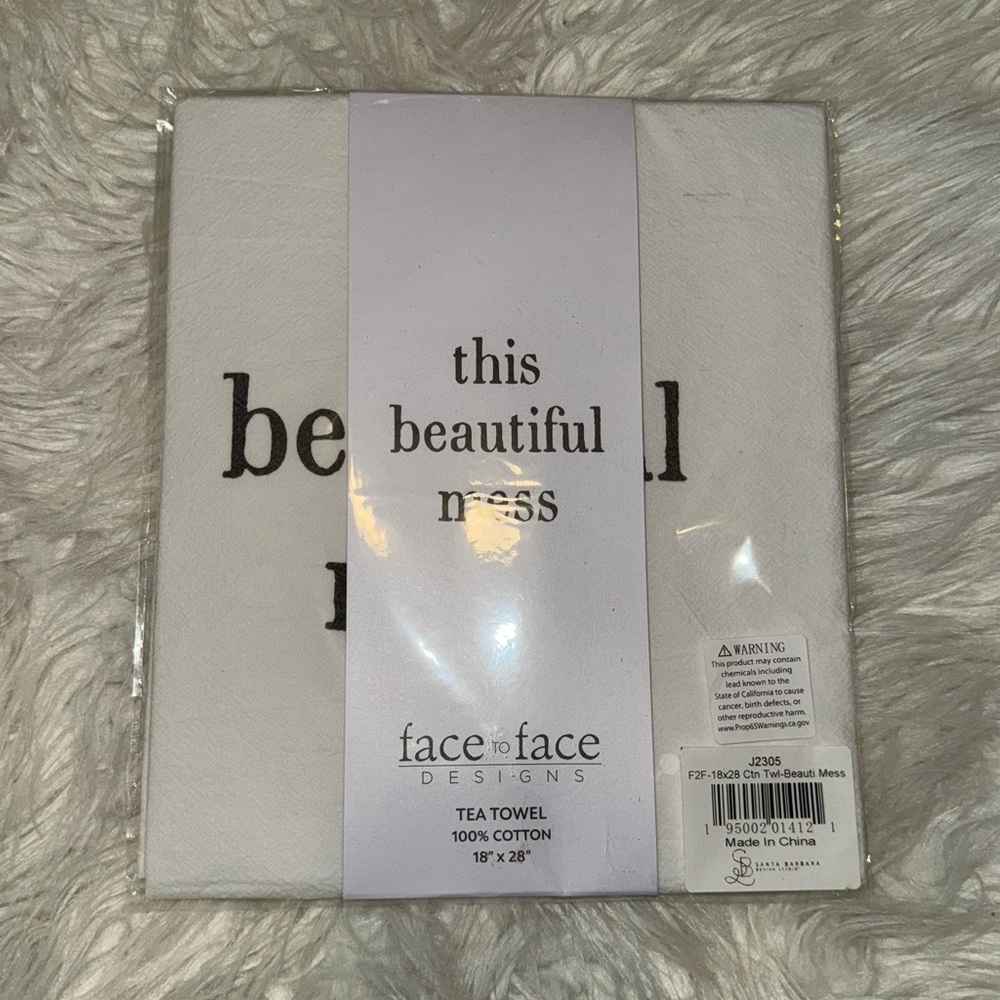 Face to Face Designs White Tea Towel